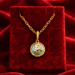 Vintage Çiçek Madalyon Kolye